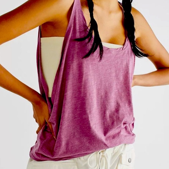 FREE PEOPLE - WE THE FREE - ALKANET PURPLE PEARL TANK TOP - Picture 2 of 10